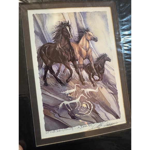 Jody Bergsma In The Beginning A Dream Art Print Matted Framed Signed Horses - Picture 6 of 10